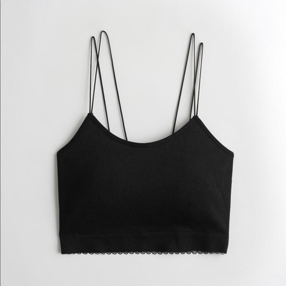 Hollister lace-back seamless crop cami